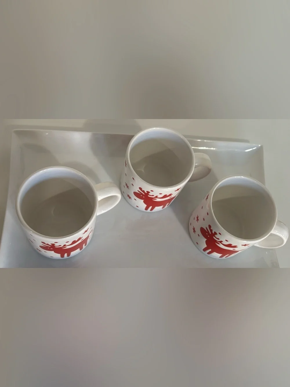 Rare Vintage Waechtersbach Germany Willie Reindeer Christmas Mugs - Set of 3